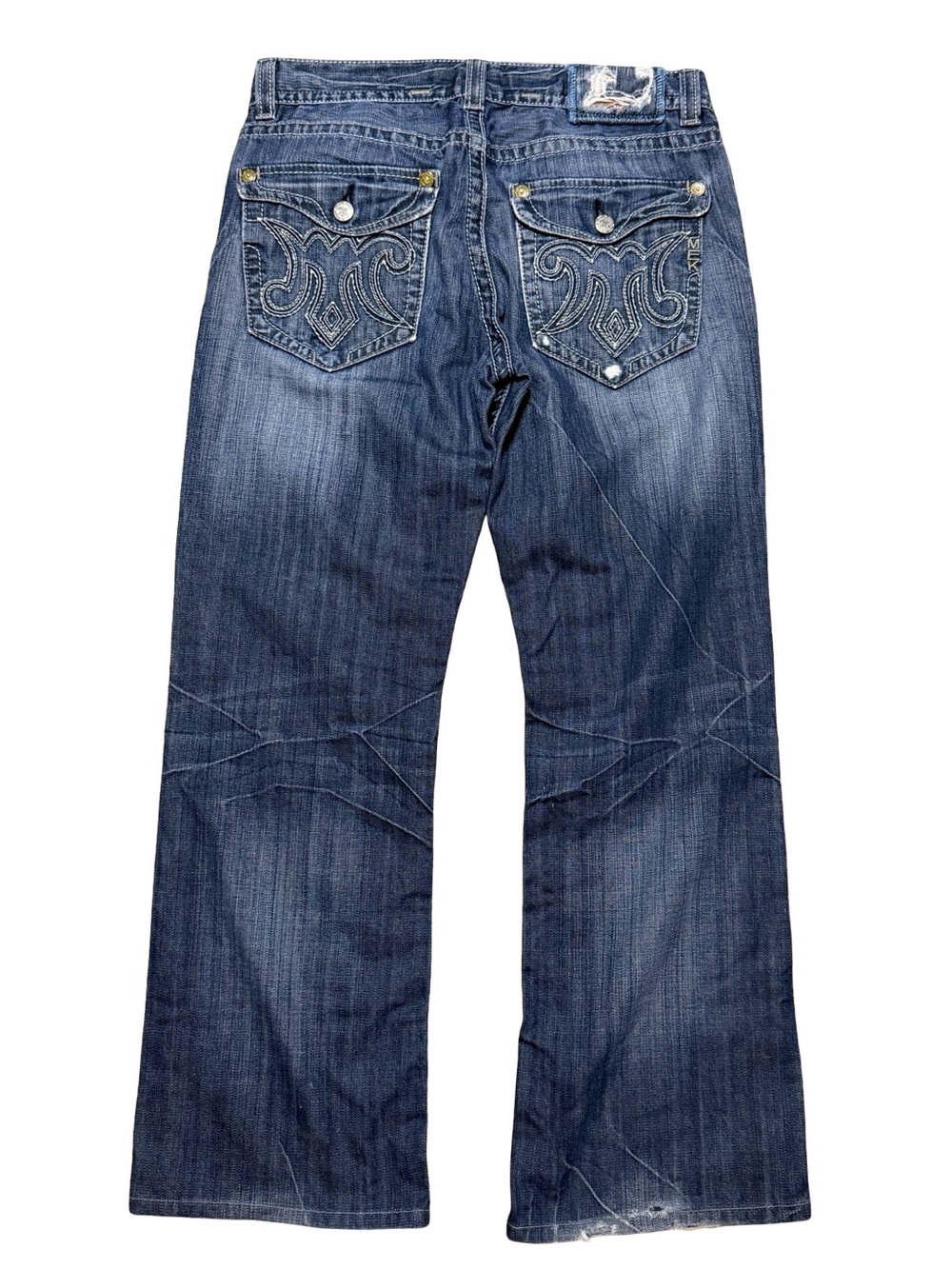 Vintage Y2K Mek Denim Bologna Boot Cut Grunge Style Blue Jeans Size 34x34